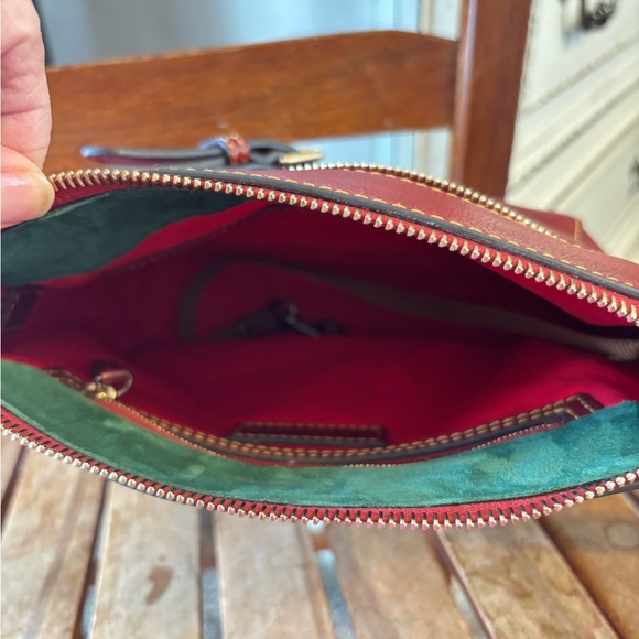 Dooney & Bourke Red Leather Crossbody Bag Florentine medium hobo bag - Picture 2 of 8